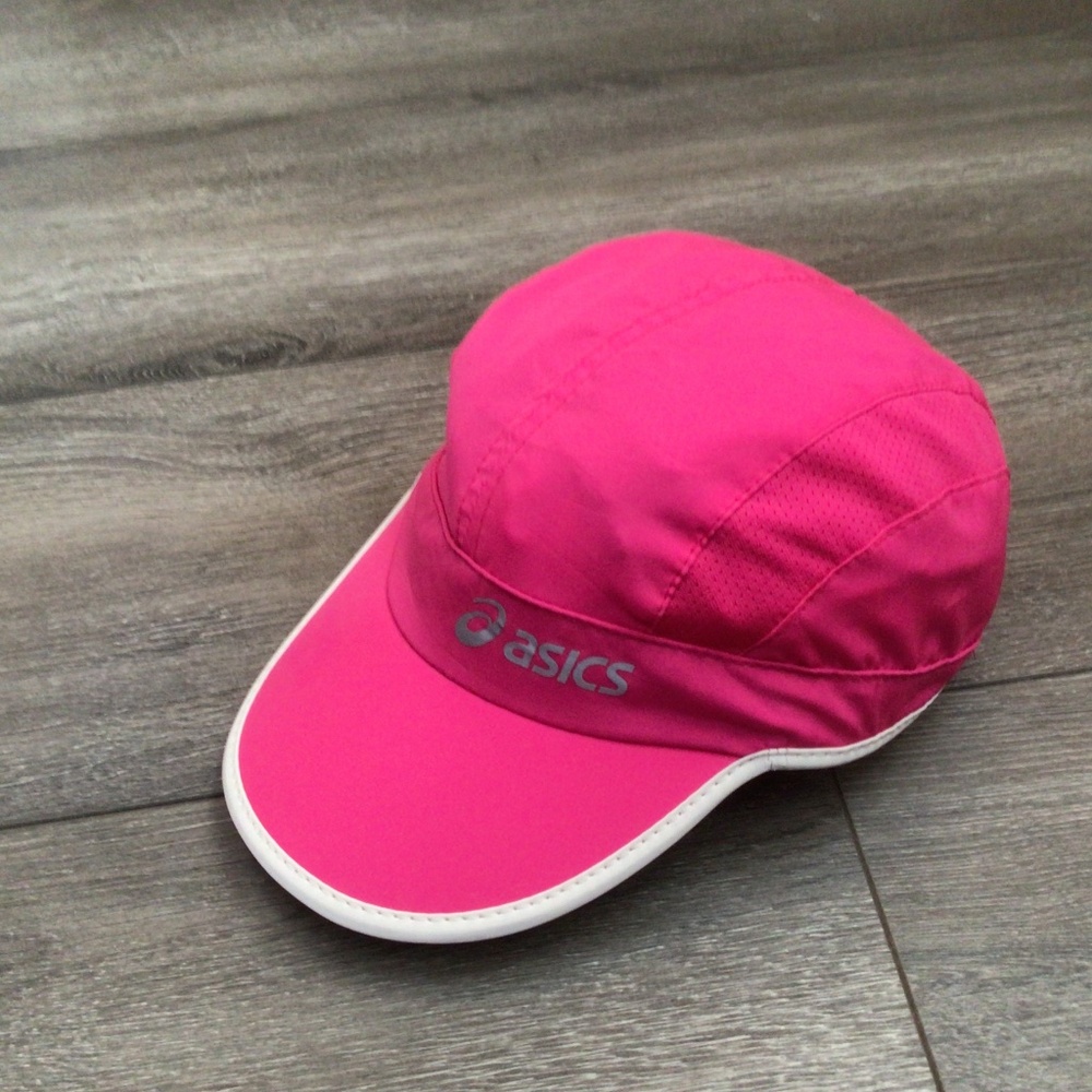 Asics Hot Pink Running Cap with White Trim